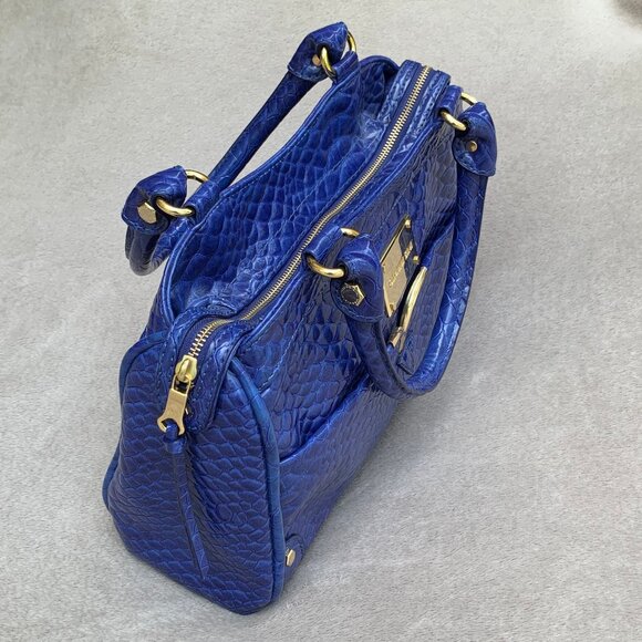 Gianni Bini Cobalt Blue Faux Crocodile Embossed Dual Handle Shoulder Bag - Picture 8 of 16